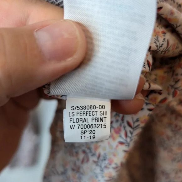 GAP Perfect  Shirt Collared Button Down Floral Print Top Women Large - Picture 8 of 11